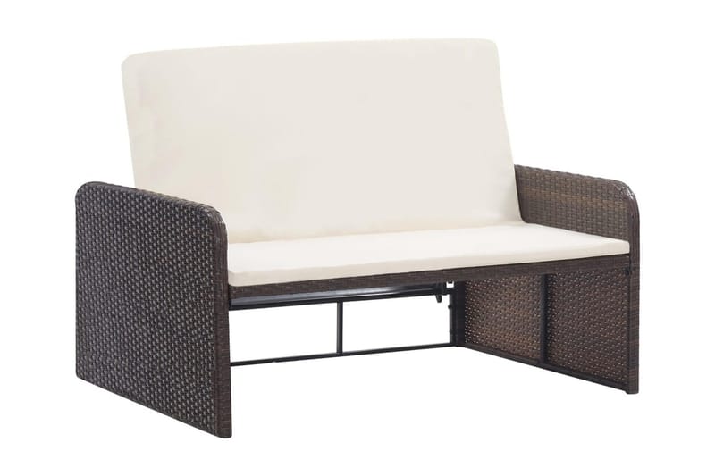 Loungegrupp Utomhus för trädgården med dynor 2 delar konstrotting br - Brun - Utemöbler - Loungemöbler - Loungegrupp & Loungeset