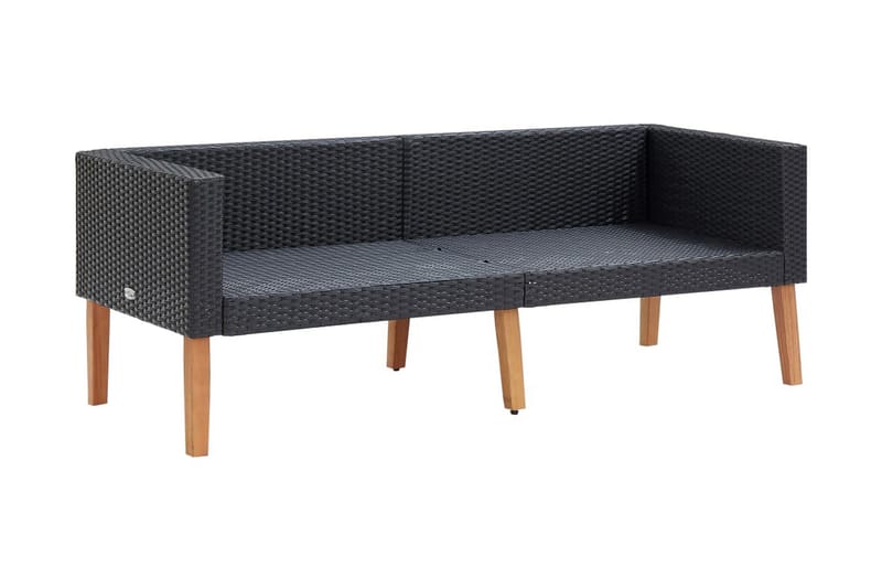 Loungegrupp Utomhus för trädgården med dynor 2 delar konstrotting sv - Svart - Utemöbler - Loungemöbler - Loungegrupp & Loungeset