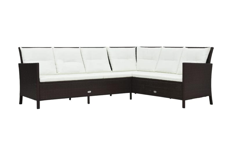 Loungegrupp Utomhus för trädgården med dynor 3 delar konstrotting br - Brun - Utemöbler - Loungemöbler - Loungegrupp & Loungeset