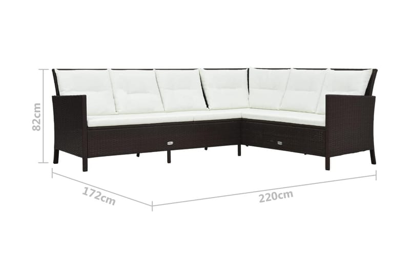 Loungegrupp Utomhus för trädgården med dynor 3 delar konstrotting br - Brun - Utemöbler - Loungemöbler - Loungegrupp & Loungeset