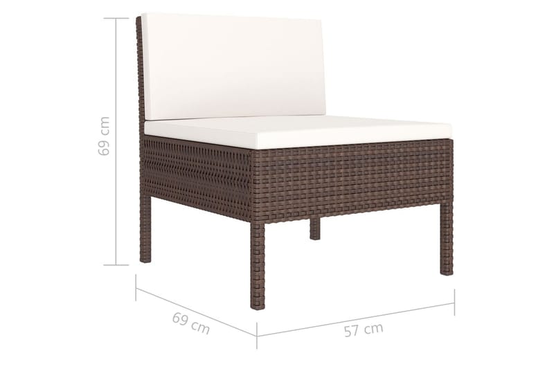 Loungegrupp Utomhus för trädgården med dynor 3 delar konstrotting br - Brun - Utemöbler - Loungemöbler - Loungegrupp & Loungeset