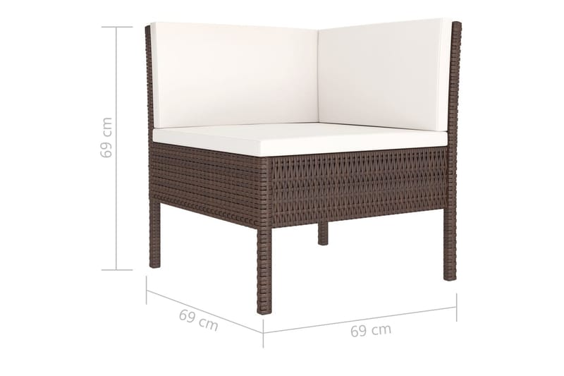 Loungegrupp Utomhus för trädgården med dynor 3 delar konstrotting br - Brun - Utemöbler - Loungemöbler - Loungegrupp & Loungeset
