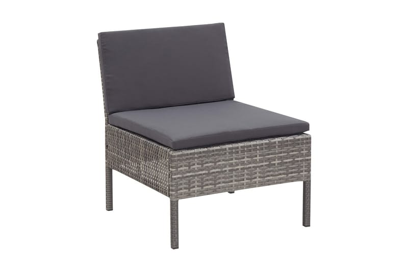 Loungegrupp Utomhus för trädgården med dynor 3 delar konstrotting gr - Grå - Utemöbler - Loungemöbler - Loungegrupp & Loungeset