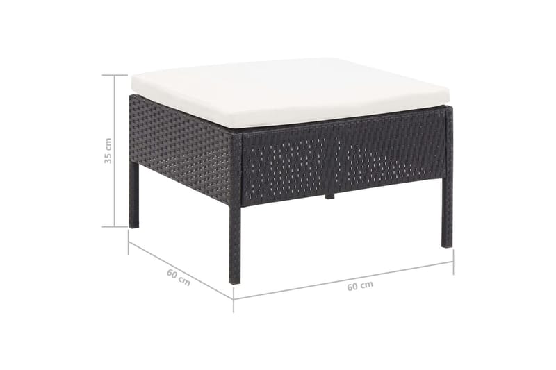 Loungegrupp Utomhus för trädgården med dynor 3 delar konstrotting sv - Svart - Utemöbler - Loungemöbler - Loungegrupp & Loungeset