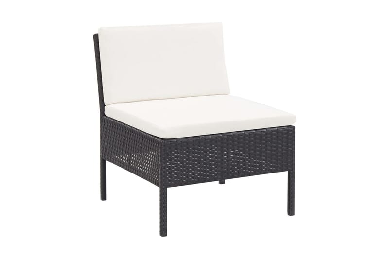 Loungegrupp Utomhus för trädgården med dynor 3 delar konstrotting sv - Svart - Utemöbler - Loungemöbler - Loungegrupp & Loungeset