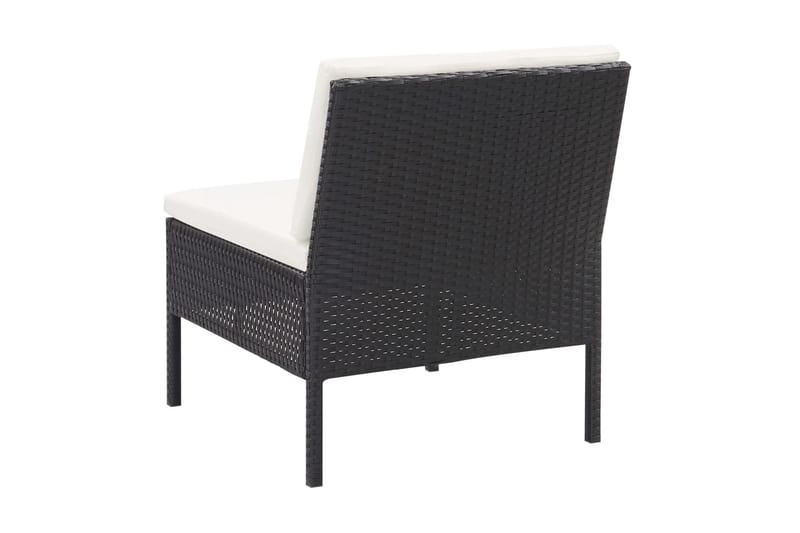 Loungegrupp Utomhus för trädgården med dynor 3 delar konstrotting sv - Svart - Utemöbler - Loungemöbler - Loungegrupp & Loungeset
