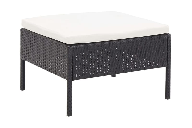 Loungegrupp Utomhus för trädgården med dynor 3 delar konstrotting sv - Svart - Utemöbler - Loungemöbler - Loungegrupp & Loungeset