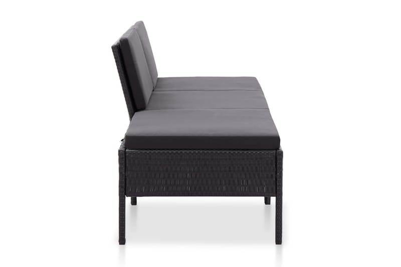 Loungegrupp Utomhus för trädgården med dynor 3 delar konstrotting sv - Svart - Utemöbler - Loungemöbler - Loungegrupp & Loungeset