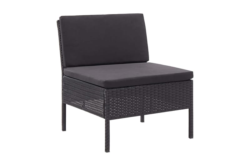 Loungegrupp Utomhus för trädgården med dynor 3 delar konstrotting sv - Svart - Utemöbler - Loungemöbler - Loungegrupp & Loungeset