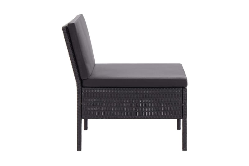 Loungegrupp Utomhus för trädgården med dynor 3 delar konstrotting sv - Svart - Utemöbler - Loungemöbler - Loungegrupp & Loungeset