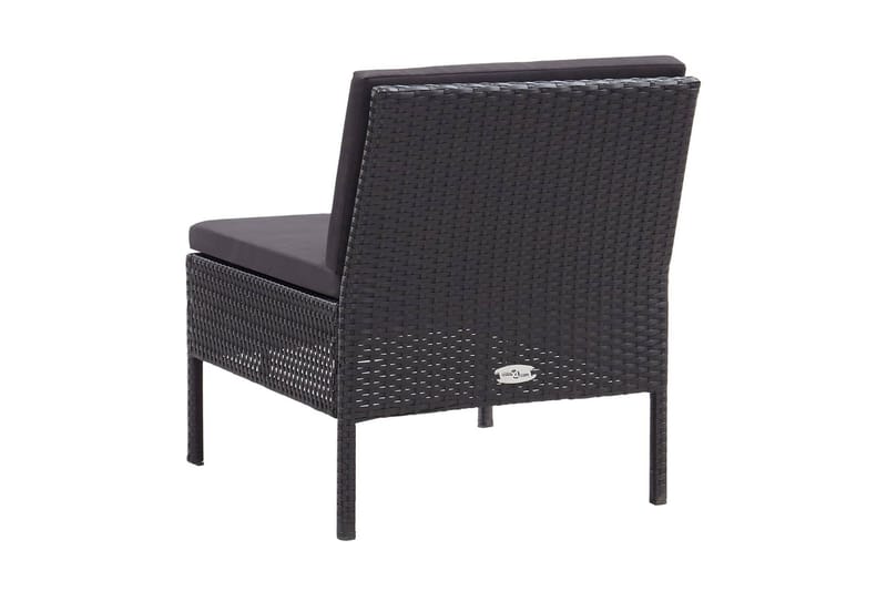 Loungegrupp Utomhus för trädgården med dynor 3 delar konstrotting sv - Svart - Utemöbler - Loungemöbler - Loungegrupp & Loungeset