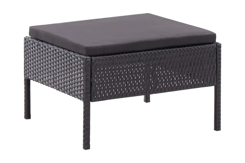 Loungegrupp Utomhus för trädgården med dynor 3 delar konstrotting sv - Svart - Utemöbler - Loungemöbler - Loungegrupp & Loungeset