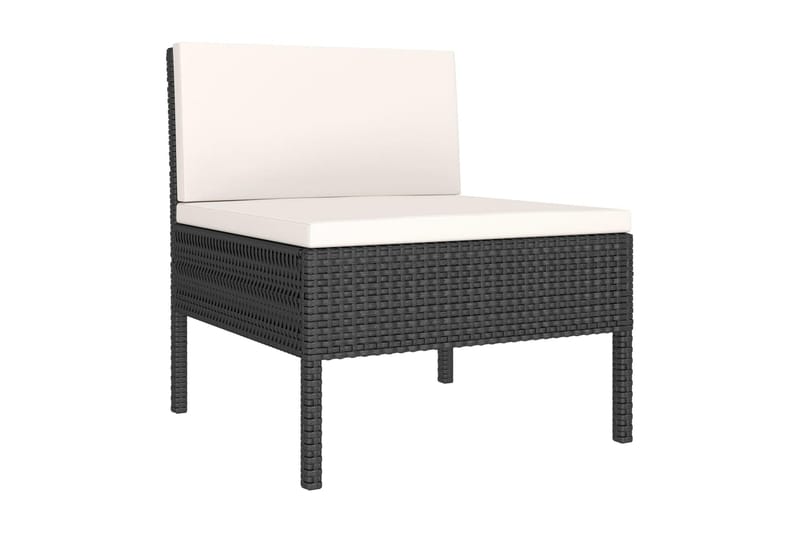 Loungegrupp Utomhus för trädgården med dynor 3 delar konstrotting sv - Svart - Utemöbler - Loungemöbler - Loungegrupp & Loungeset