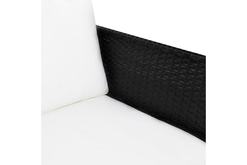 Loungegrupp Utomhus för trädgården med dynor 3 delar konstrotting sv - Svart - Utemöbler - Loungemöbler - Loungegrupp & Loungeset