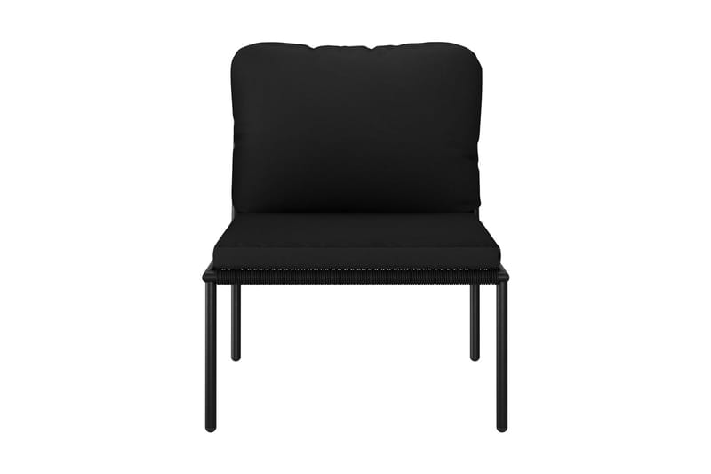 Loungegrupp Utomhus för trädgården med dynor 3 delar svart PVC - Svart - Utemöbler - Loungemöbler - Loungegrupp & Loungeset