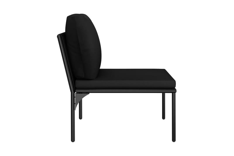 Loungegrupp Utomhus för trädgården med dynor 3 delar svart PVC - Svart - Utemöbler - Loungemöbler - Loungegrupp & Loungeset