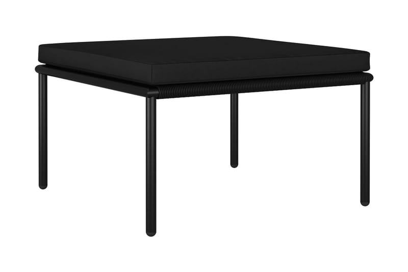 Loungegrupp Utomhus för trädgården med dynor 3 delar svart PVC - Svart - Utemöbler - Loungemöbler - Loungegrupp & Loungeset