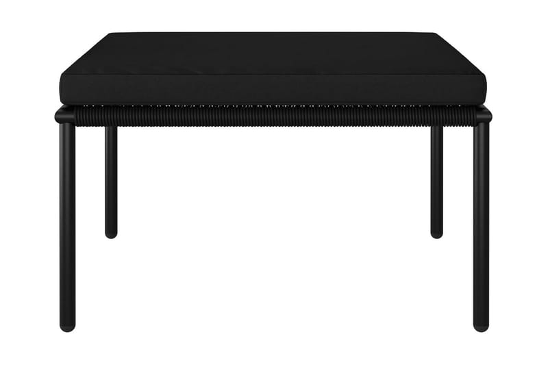 Loungegrupp Utomhus för trädgården med dynor 3 delar svart PVC - Svart - Utemöbler - Loungemöbler - Loungegrupp & Loungeset