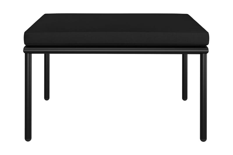 Loungegrupp Utomhus för trädgården med dynor 3 delar svart PVC - Svart - Utemöbler - Loungemöbler - Loungegrupp & Loungeset