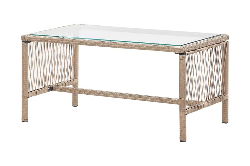 Loungegrupp Utomhus för trädgården med dynor 4 delar konstrotting be - Beige - Utemöbler - Loungemöbler - Loungegrupp & Loungeset