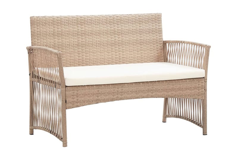 Loungegrupp Utomhus för trädgården med dynor 4 delar konstrotting be - Beige - Utemöbler - Loungemöbler - Loungegrupp & Loungeset