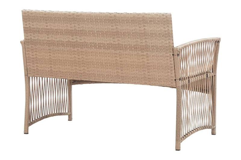 Loungegrupp Utomhus för trädgården med dynor 4 delar konstrotting be - Beige - Utemöbler - Loungemöbler - Loungegrupp & Loungeset