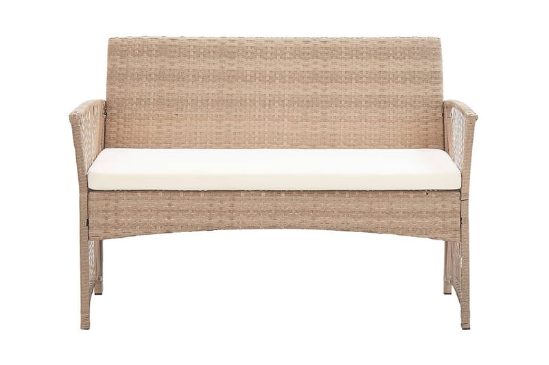 Loungegrupp Utomhus för trädgården med dynor 4 delar konstrotting be - Beige - Utemöbler - Loungemöbler - Loungegrupp & Loungeset
