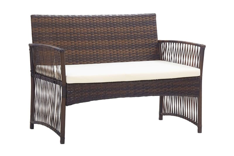 Loungegrupp Utomhus för trädgården med dynor 4 delar konstrotting br - Brun - Utemöbler - Loungemöbler - Loungegrupp & Loungeset