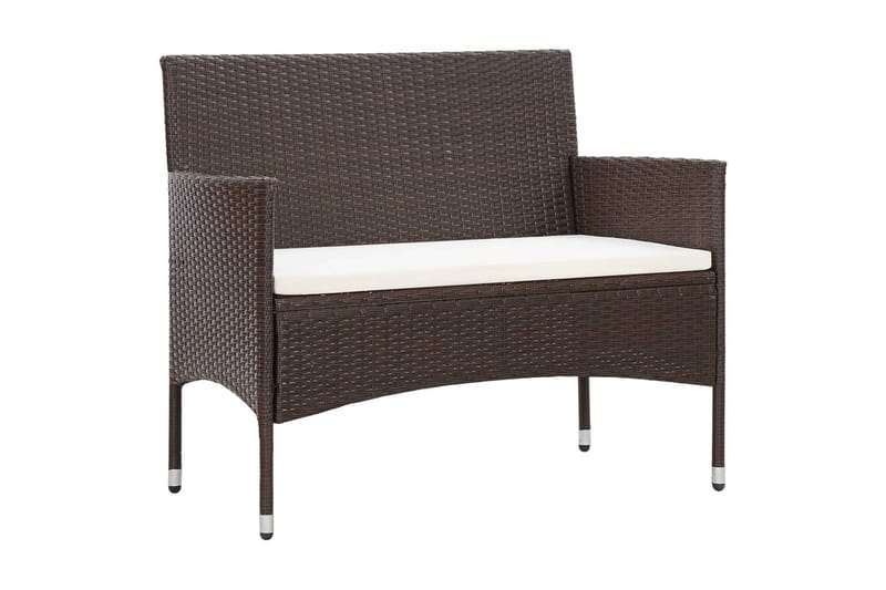 Loungegrupp Utomhus för trädgården med dynor 4 delar konstrotting br - Brun - Utemöbler - Loungemöbler - Loungegrupp & Loungeset