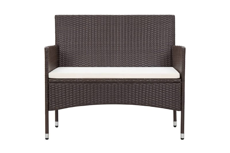 Loungegrupp Utomhus för trädgården med dynor 4 delar konstrotting br - Brun - Utemöbler - Loungemöbler - Loungegrupp & Loungeset