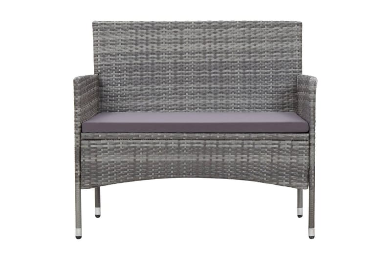 Loungegrupp Utomhus för trädgården med dynor 4 delar konstrotting gr - Grå - Utemöbler - Loungemöbler - Loungegrupp & Loungeset