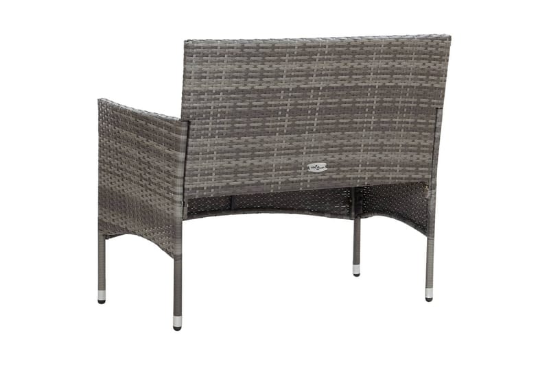 Loungegrupp Utomhus för trädgården med dynor 4 delar konstrotting gr - Grå - Utemöbler - Loungemöbler - Loungegrupp & Loungeset