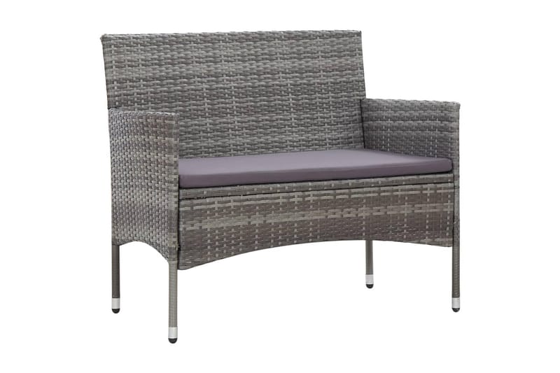 Loungegrupp Utomhus för trädgården med dynor 4 delar konstrotting gr - Grå - Utemöbler - Loungemöbler - Loungegrupp & Loungeset