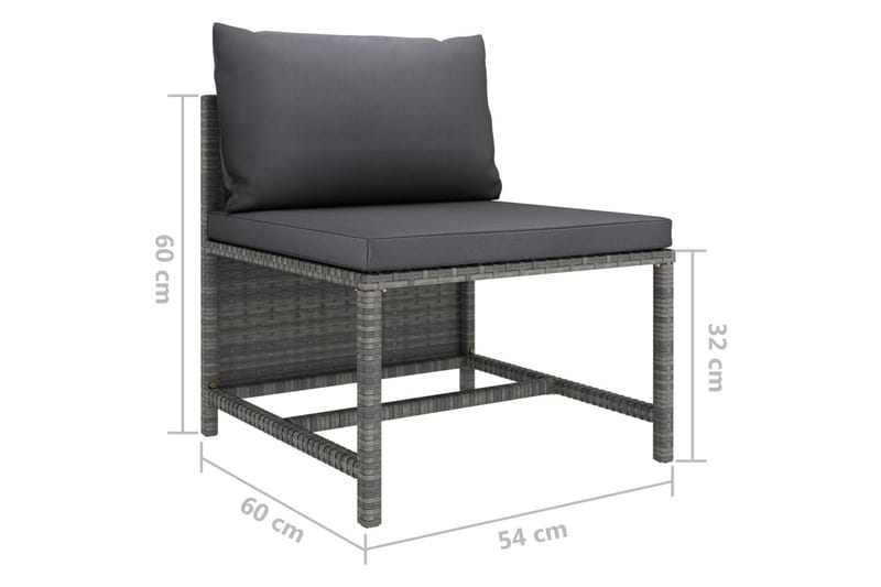 Loungegrupp Utomhus för trädgården med dynor 4 delar konstrotting gr - Grå - Utemöbler - Loungemöbler - Loungegrupp & Loungeset
