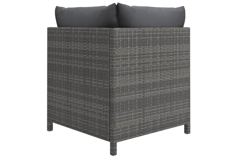 Loungegrupp Utomhus för trädgården med dynor 4 delar konstrotting gr - Grå - Utemöbler - Loungemöbler - Loungegrupp & Loungeset