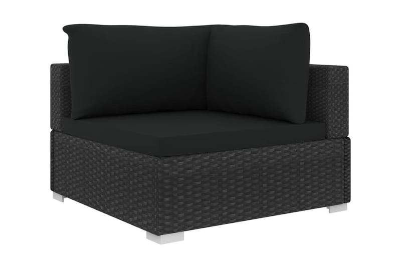 Loungegrupp Utomhus för trädgården med dynor 4 delar konstrotting sv - Svart - Utemöbler - Loungemöbler - Loungegrupp & Loungeset