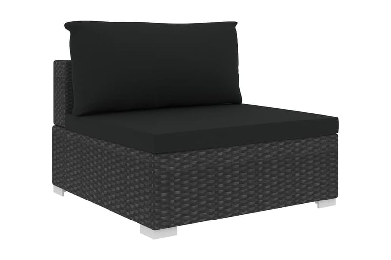 Loungegrupp Utomhus för trädgården med dynor 4 delar konstrotting sv - Svart - Utemöbler - Loungemöbler - Loungegrupp & Loungeset