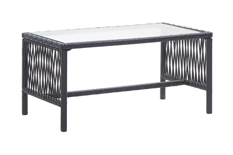 Loungegrupp Utomhus för trädgården med dynor 4 delar konstrotting sv - Svart - Utemöbler - Loungemöbler - Loungegrupp & Loungeset