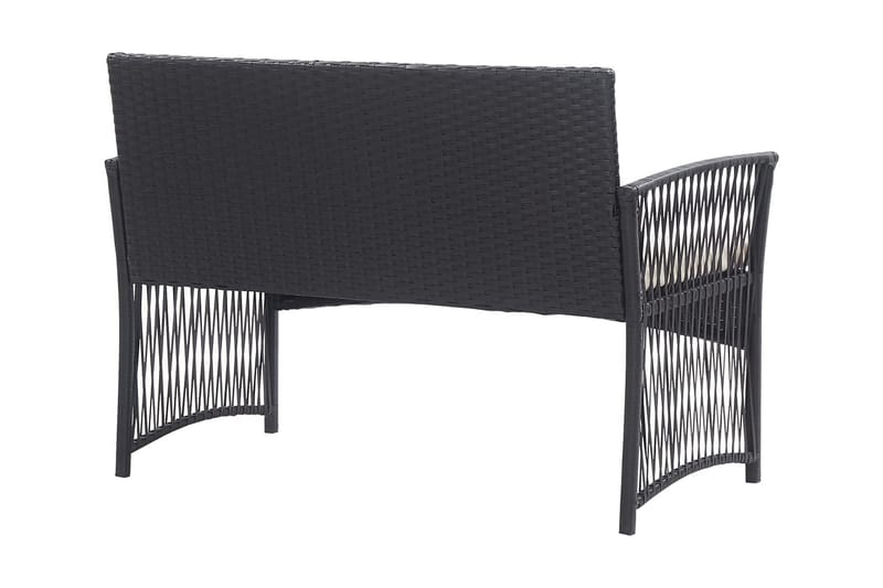 Loungegrupp Utomhus för trädgården med dynor 4 delar konstrotting sv - Svart - Utemöbler - Loungemöbler - Loungegrupp & Loungeset