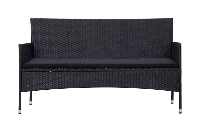 Loungegrupp Utomhus för trädgården med dynor 4 delar konstrotting sv - Svart - Utemöbler - Loungemöbler - Loungegrupp & Loungeset