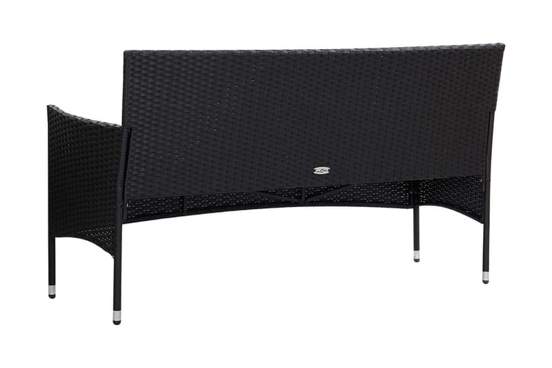 Loungegrupp Utomhus för trädgården med dynor 4 delar konstrotting sv - Svart - Utemöbler - Loungemöbler - Loungegrupp & Loungeset