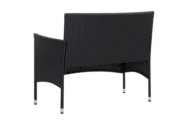 Loungegrupp Utomhus för trädgården med dynor 4 delar konstrotting sv - Svart - Utemöbler - Loungemöbler - Loungegrupp & Loungeset