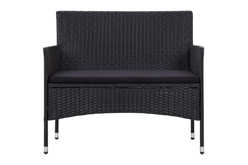Loungegrupp Utomhus för trädgården med dynor 4 delar konstrotting sv - Svart - Utemöbler - Loungemöbler - Loungegrupp & Loungeset