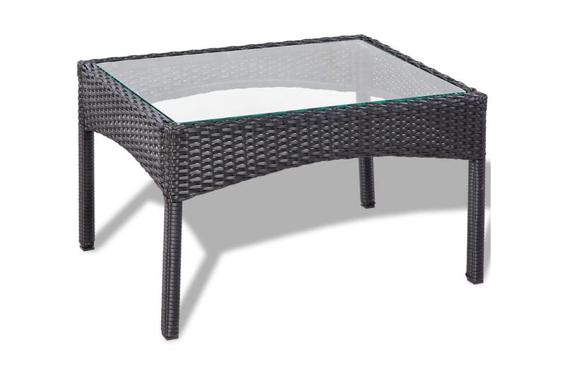 Loungegrupp Utomhus för trädgården med dynor 4 delar konstrotting sv - Svart - Utemöbler - Loungemöbler - Loungegrupp & Loungeset