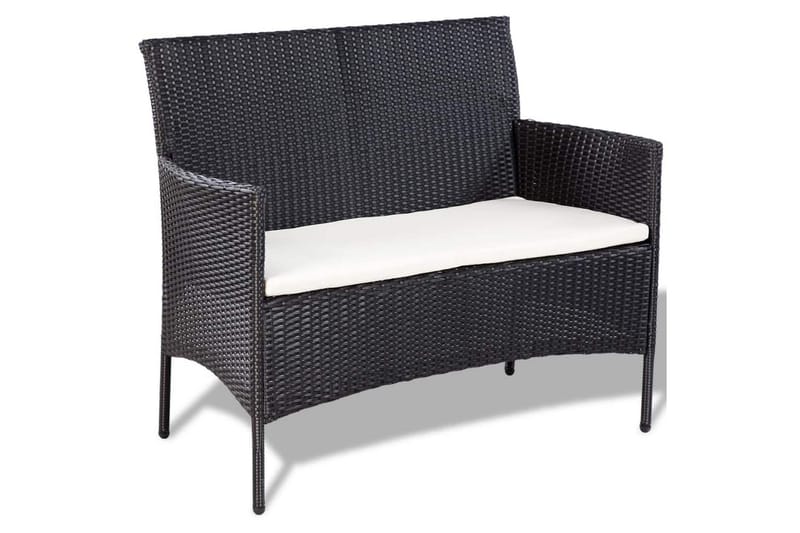 Loungegrupp Utomhus för trädgården med dynor 4 delar konstrotting sv - Svart - Utemöbler - Loungemöbler - Loungegrupp & Loungeset
