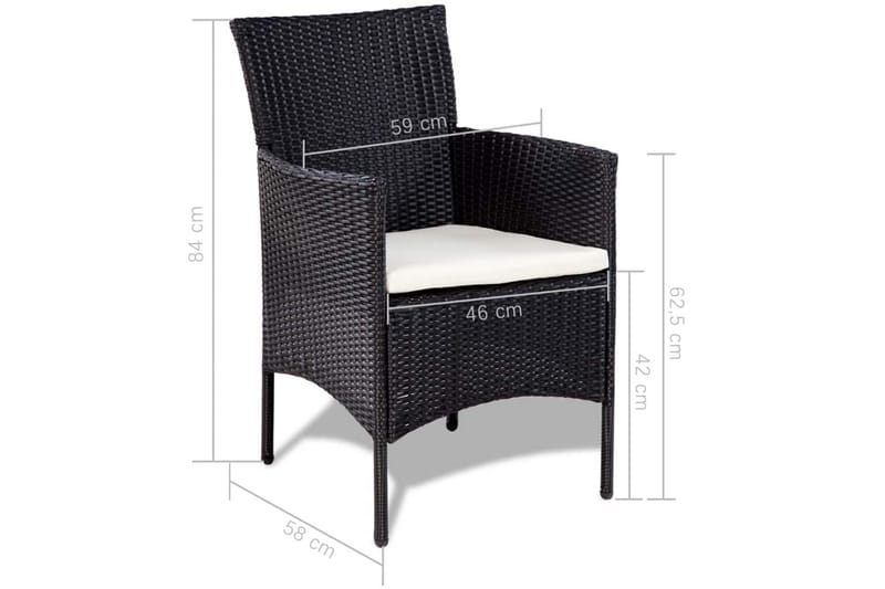 Loungegrupp Utomhus för trädgården med dynor 4 delar konstrotting sv - Svart - Utemöbler - Loungemöbler - Loungegrupp & Loungeset