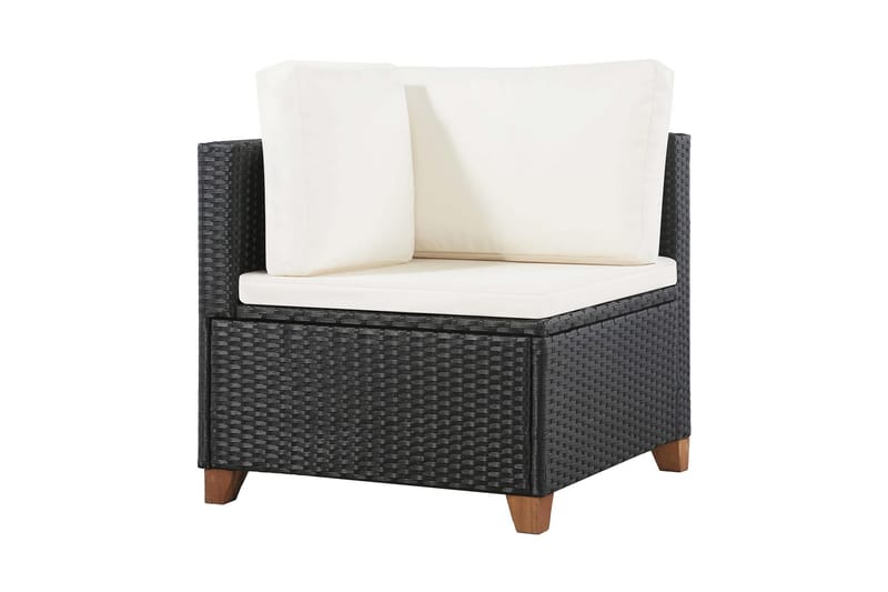 Loungegrupp Utomhus för trädgården med dynor 4 delar konstrotting sv - Svart - Utemöbler - Loungemöbler - Loungegrupp & Loungeset