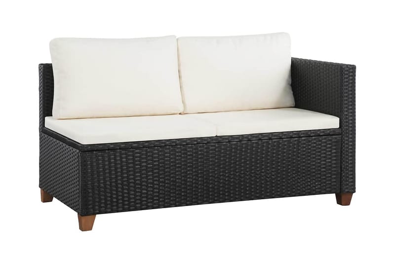 Loungegrupp Utomhus för trädgården med dynor 4 delar konstrotting sv - Svart - Utemöbler - Loungemöbler - Loungegrupp & Loungeset