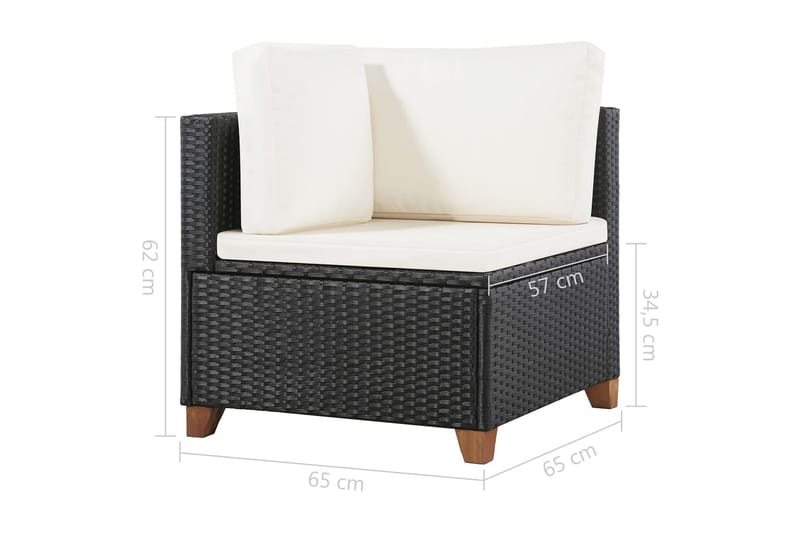 Loungegrupp Utomhus för trädgården med dynor 4 delar konstrotting sv - Svart - Utemöbler - Loungemöbler - Loungegrupp & Loungeset