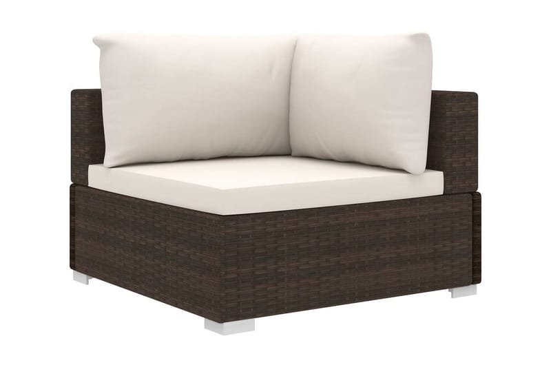 Loungegrupp Utomhus för trädgården med dynor 5 delar konstrotting br - Brun - Utemöbler - Loungemöbler - Loungegrupp & Loungeset